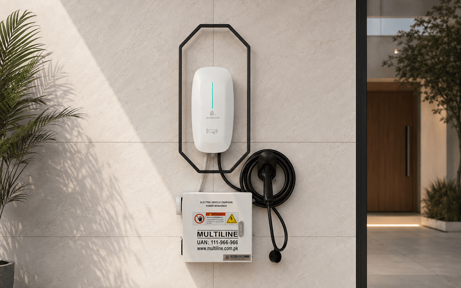 Multiline EV charger installed at a home in Pakistan